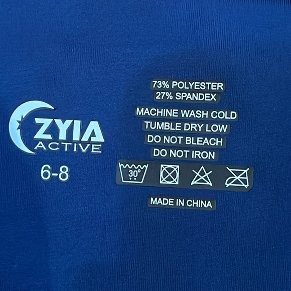 ZYIA Woman’s Leggings Size 6-8 Blue Pockets - Picture 4 of 9